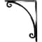 Ekena Millwork Legacy Wrought Iron Bracket, (Triple center brace), Powder Coated Black 2"W x 7 1/2"D x 10"H BKTM02X07X10TLE - alternate 3
